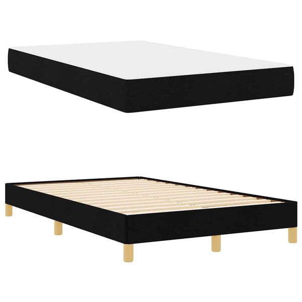vidaXL Κρεβάτι με ελατήρια Μαύρο και Καφέ 120 x 200 cm