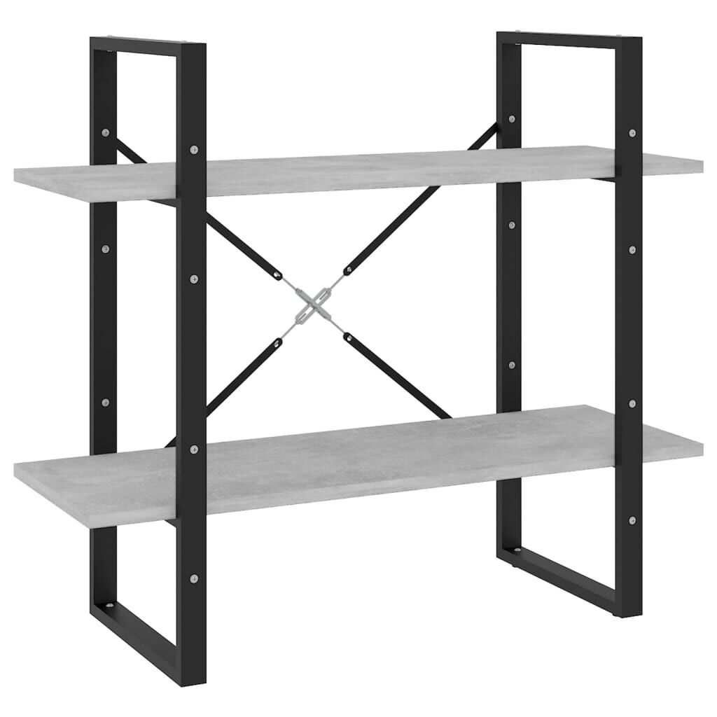vidaXL Βιβλιοθήκη με 2 Ράφια Γκρι Σκυρ. 80 x 30 x 70 εκ. Επεξ. Ξύλο