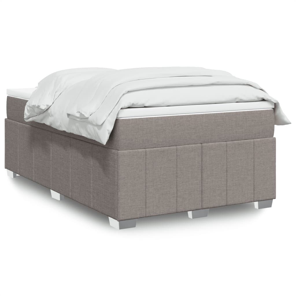 vidaXL Κρεβάτι Boxspring με Στρώμα Taupe 120x190 εκ. Υφασμάτινο