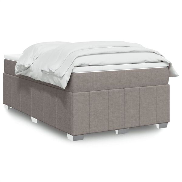 vidaXL Κρεβάτι Boxspring με Στρώμα Taupe 120x190 εκ. Υφασμάτινο