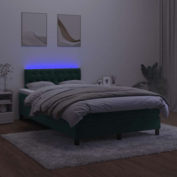 vidaXL &Kappa;&rho;&epsilon;&beta;ά&tau;&iota; Boxspring &mu;&epsilon; &Sigma;&tau;&rho;ώ&mu;&alpha; & LED &Sigma;&kappa;. &Pi;&rho;ά&sigma;&iota;&nu;&omicron; 120x200&epsilon;&kappa; &Beta;&epsilon;&lambda;&omicron;ύ&delta;&omicron;