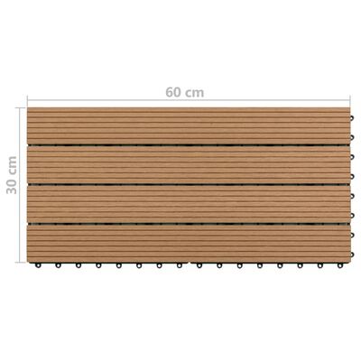 vidaXL Πλακάκια Deck 6 τεμ. Καφέ 60 x 30 εκ. 1,08 μ² από WPC