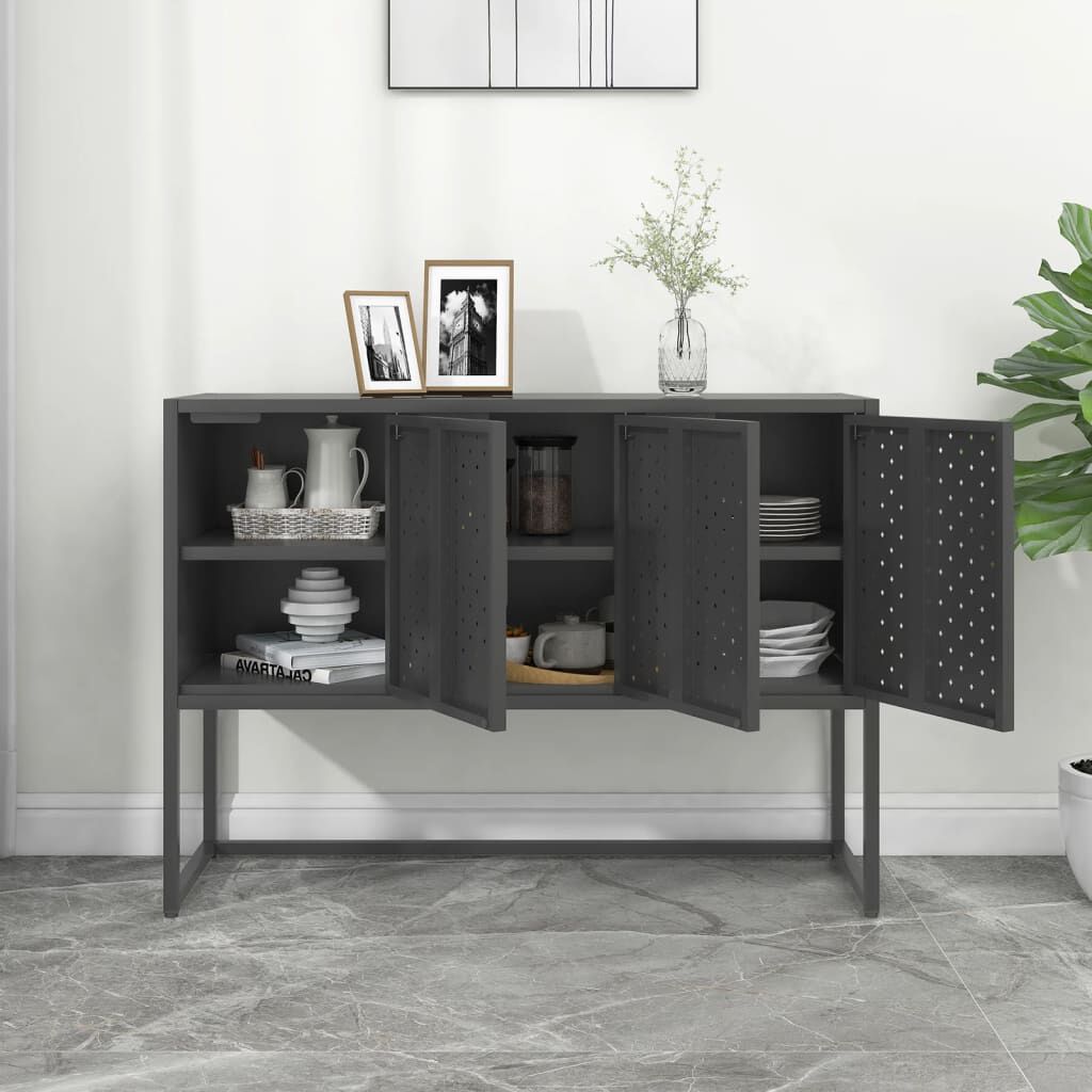 vidaXL Μπουφές Ανθρακί 105 x 35 x 75 εκ. από Ατσάλι