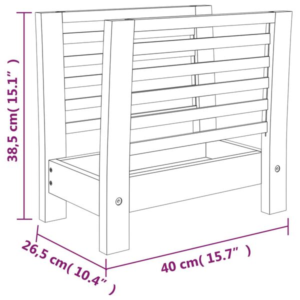 vidaX Ράφι για Περιοδικά 40x26,5x38,5 εκ. Μασίφ Ξύλο Καρυδιάς