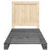 vidaXL Πλαίσιο Κρεβατιού με Κεφαλάρι Γκρι 90x200 εκ. Μασίφ Ξύλο Πεύκου