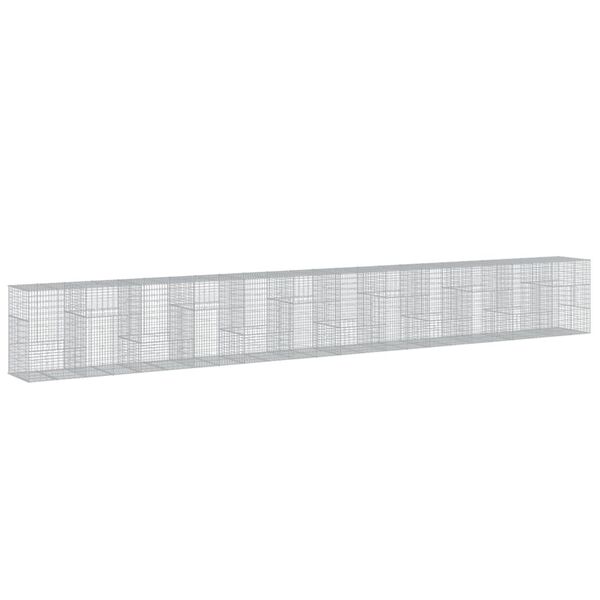 vidaXL Συρματοκιβώτιο με Κάλυμμα 1200x100x150 εκ. Γαλβανισμένο Χάλυβα