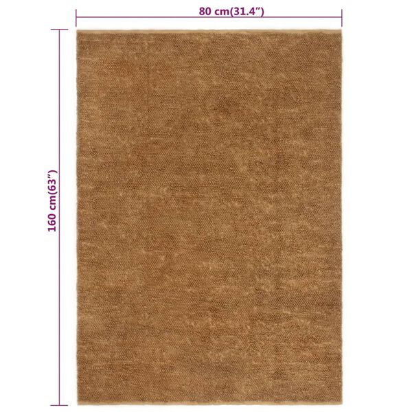 vidaXL Χαλί Χειροποίητο με Θηλιά 80 x 160 εκ. από Γιούτα και Βαμβάκι