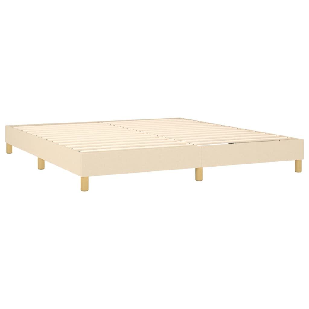 vidaXL Κρεβάτι Boxspring με Στρώμα Κρεμ 180x200 εκ. Υφασμάτινο