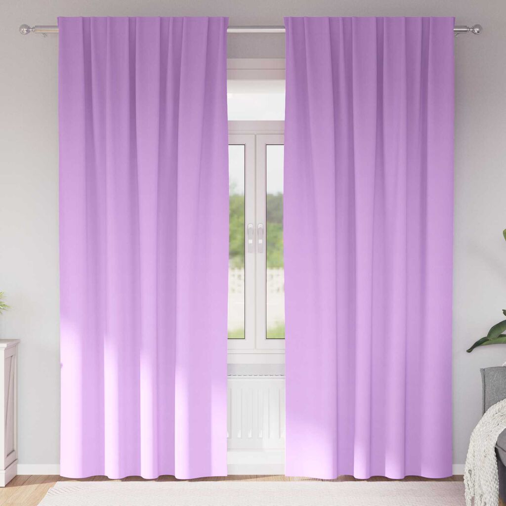 vidaXL Κουρτίνες με κουρτίνες 2 pcs Μοβ 260 x 140 εκ. Πολυεστέρας