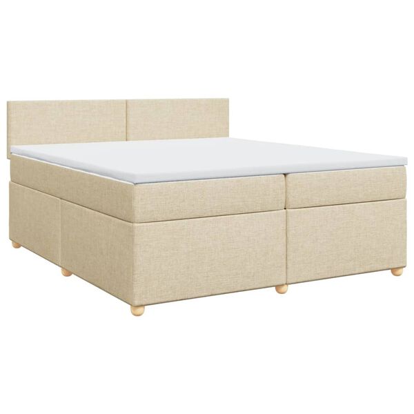vidaXL &Kappa;&rho;&epsilon;&beta;ά&tau;&iota; Boxspring &mu;&epsilon; &Sigma;&tau;&rho;ώ&mu;&alpha; &Kappa;&rho;&epsilon;&mu; 200x200 &epsilon;&kappa;. &Upsilon;&phi;&alpha;&sigma;&mu;ά&tau;&iota;&nu;&omicron;