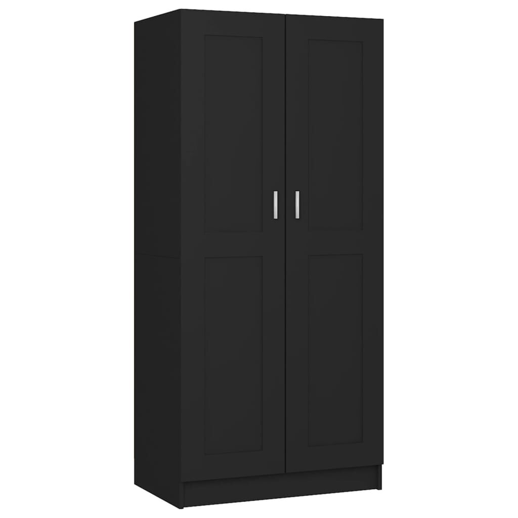 vidaXL Ντουλάπα Μαύρη 85,2 x 51,5 x 180 εκ. από Επεξ. Ξύλο