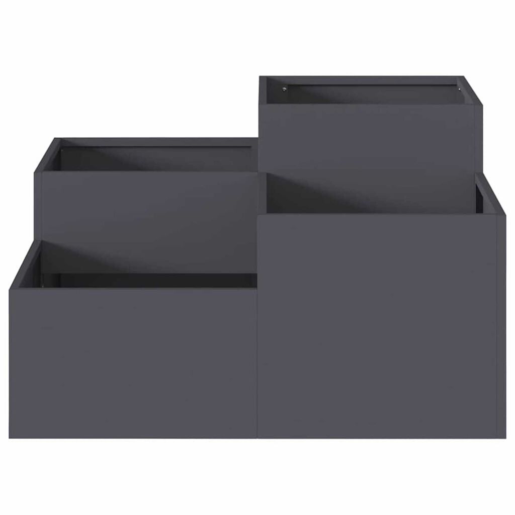 vidaXL Γλάστρα Κήπου Ανθρακί 80 x 80 x 48 εκ. Ατσάλι
