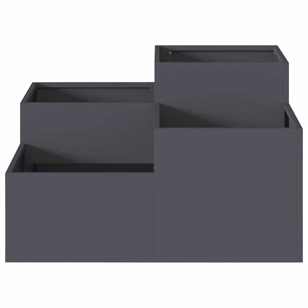 vidaXL Γλάστρα Κήπου Ανθρακί 80 x 80 x 48 εκ. Ατσάλι