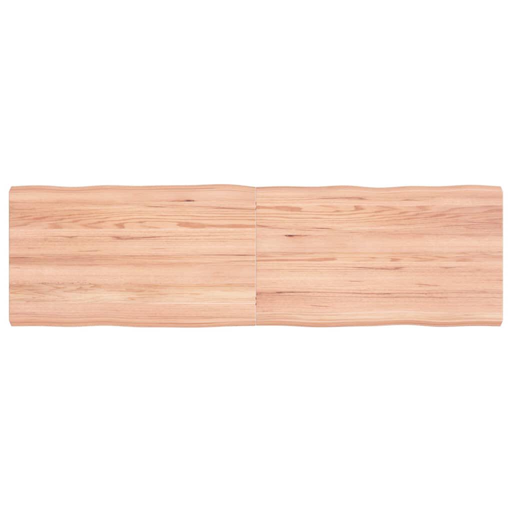 vidaXL Επιφ Τραπεζιού Αν Καφέ 140x40x(2-4)εκ.Ακατέργ. Μασίφ Ξύλο Δρυός