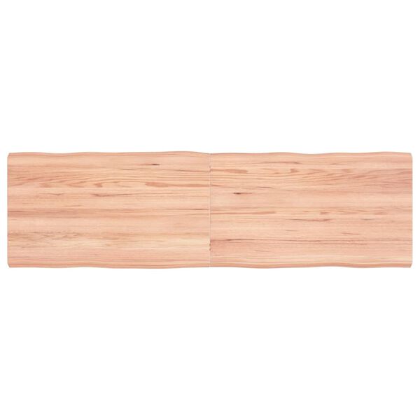 vidaXL Επιφ Τραπεζιού Αν Καφέ 140x40x(2-4)εκ.Ακατέργ. Μασίφ Ξύλο Δρυός