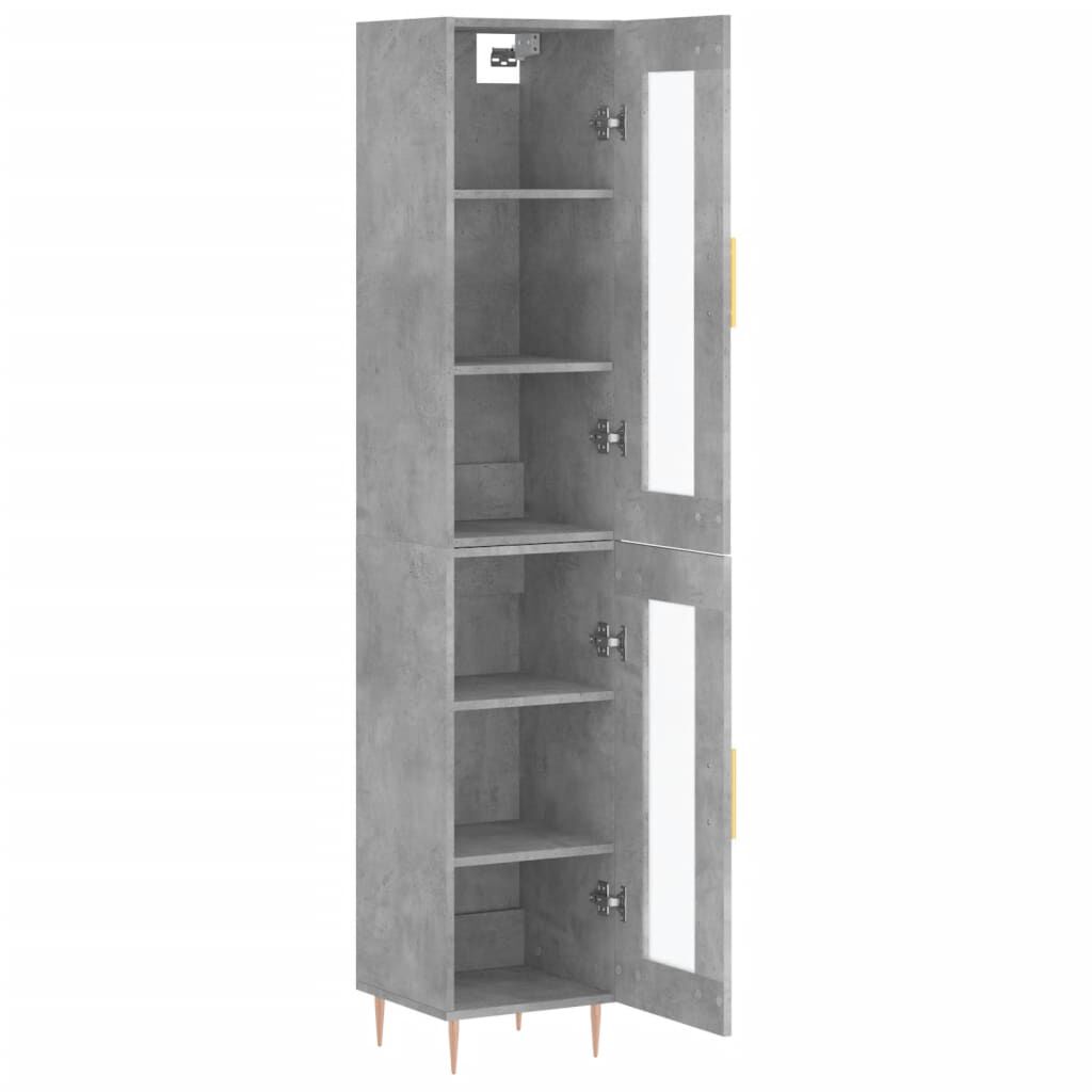 vidaXL Ντουλάπι Γκρι Σκυροδέματος 34,5x34x180 εκ. Επεξεργασμένο Ξύλο