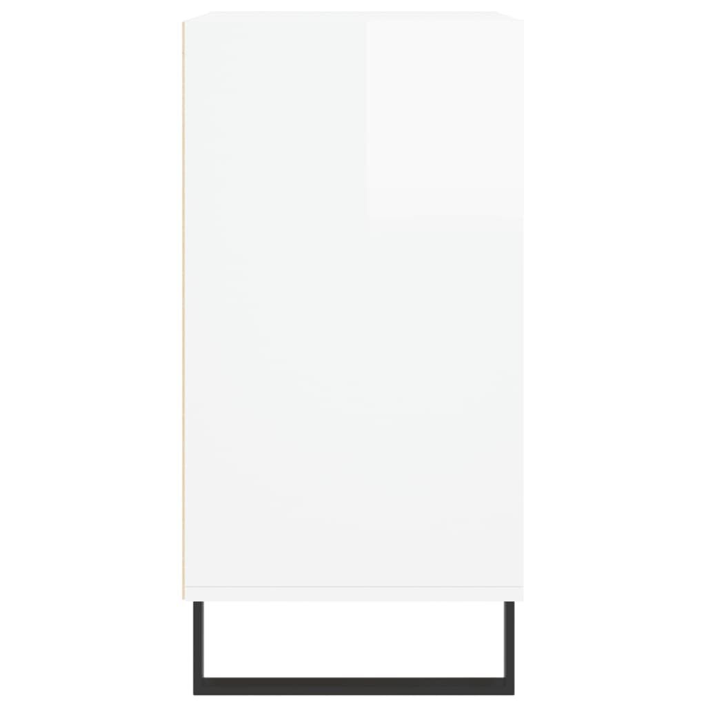 vidaXL Ραφιέρα Γυαλιστερή Λευκή 57 x 35 x 70 εκ. από Επεξεργ. Ξύλο