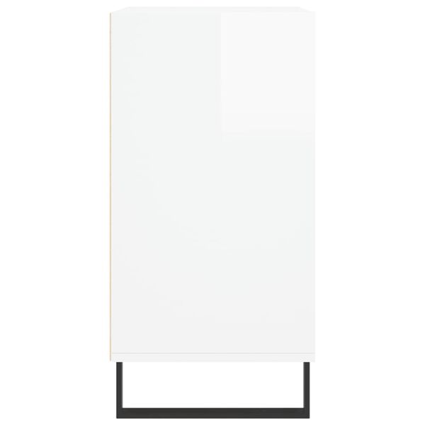 vidaXL Ραφιέρα Γυαλιστερή Λευκή 57 x 35 x 70 εκ. από Επεξεργ. Ξύλο