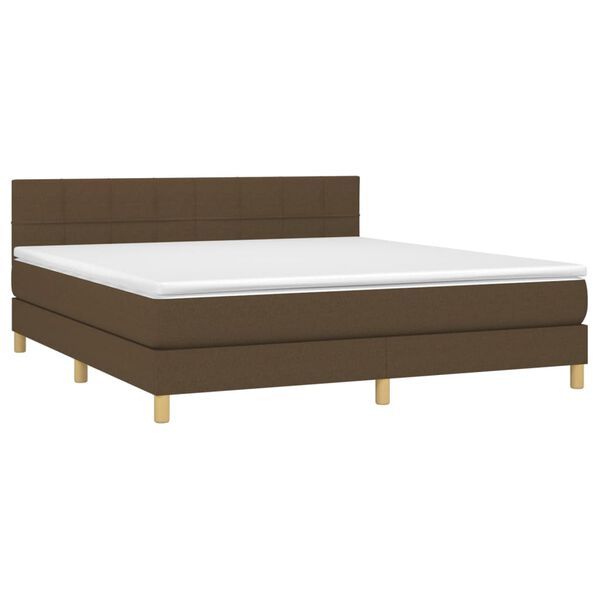 vidaXL &Kappa;&rho;&epsilon;&beta;ά&tau;&iota; Boxspring &mu;&epsilon; &Sigma;&tau;&rho;ώ&mu;&alpha; & LED &Sigma;&kappa;.&Kappa;&alpha;&phi;έ 180x200&epsilon;&kappa;. &Upsilon;&phi;&alpha;&sigma;&mu;ά&tau;&iota;&nu;&omicron;