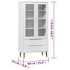 vidaXL Βιτρίνα MOLDE Λευκή 90 x 35 x 175 εκ. από Μασίφ Ξύλο Πεύκου