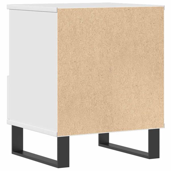 vidaXL Κομοδίνα 2 τεμ. Γυαλ. Λευκό 40 x 35 x 50 εκ. Επεξεργασμένο Ξύλο