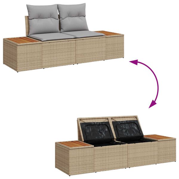 vidaXL Σετ Καναπέ Κήπου 11 pcs Μπεζ, Ανοιχτό Γκρι 80 x 80 x 71 cm