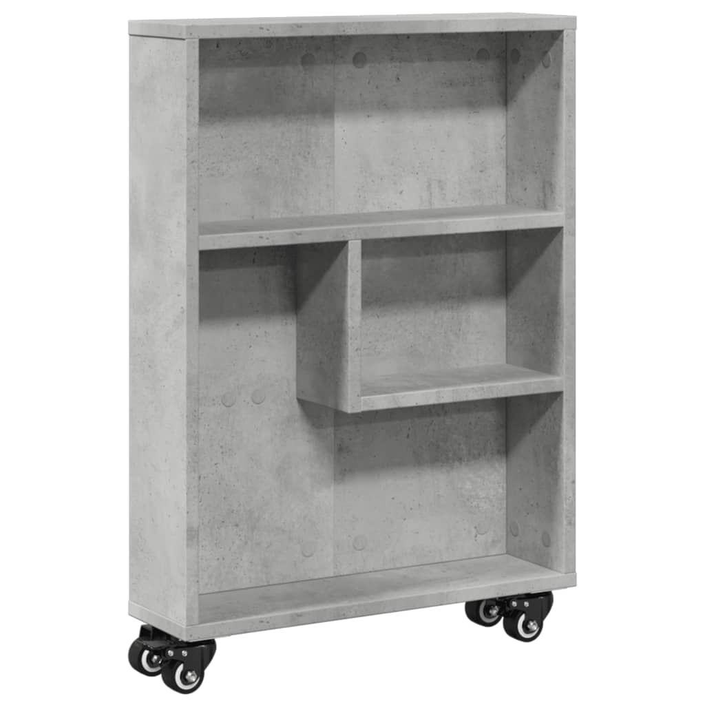 vidaXL Τρόλεϊ Αποθήκευσης Στενό Γκρι Σκυρ. 48x13x68 εκ. Επεξ. Ξύλο