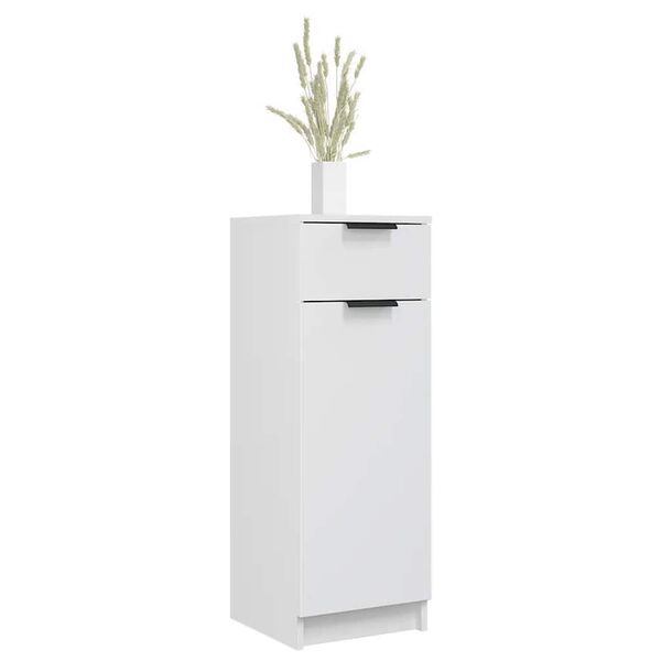 vidaXL Ντουλάπι Μπάνιου Λευκό 32 x 34 x 90 εκ. Επεξεργασμένο Ξύλο