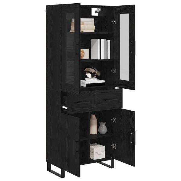 vidaXL Highboard &mu;&epsilon; &sigma;&upsilon;&rho;&tau;ά&rho;&iota; 2 pcs &Mu;&alpha;ύ&rho;&eta; &Omicron;&xi;&upsilon;ά &Sigma;ύ&nu;&theta;&epsilon;&tau;&omicron; &Xi;ύ&lambda;&omicron; &kappa;&alpha;&iota; &Gamma;&upsilon;&alpha;&lambda;ί