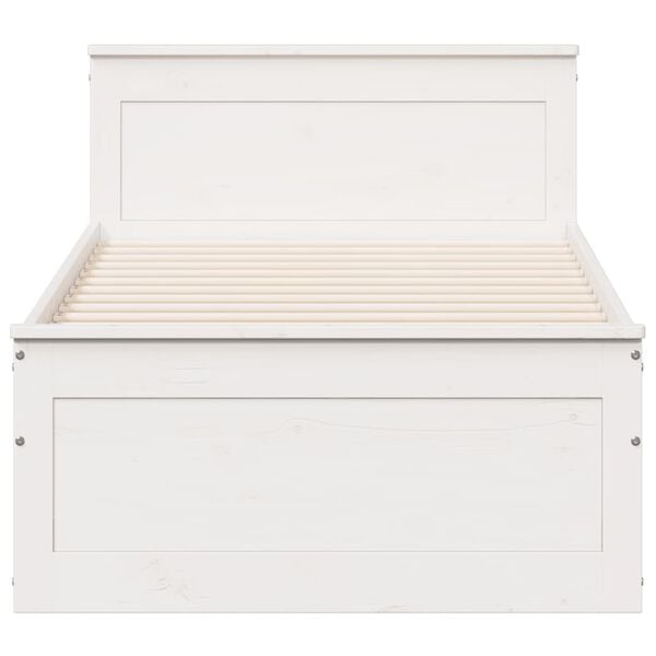 vidaXL Σκελετός Κρεβατιού Χωρ. Στρώμα +Κεφαλάρι 90x200 εκ Μασίφ Πεύκου