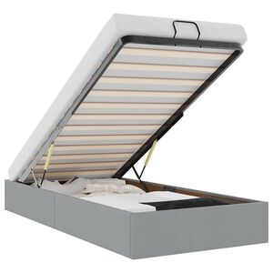 vidaXL Οθωμανικό πλαίσιο κρεβατιού χωρίς στρώμα ανοιχτό γκρι ύφασμα