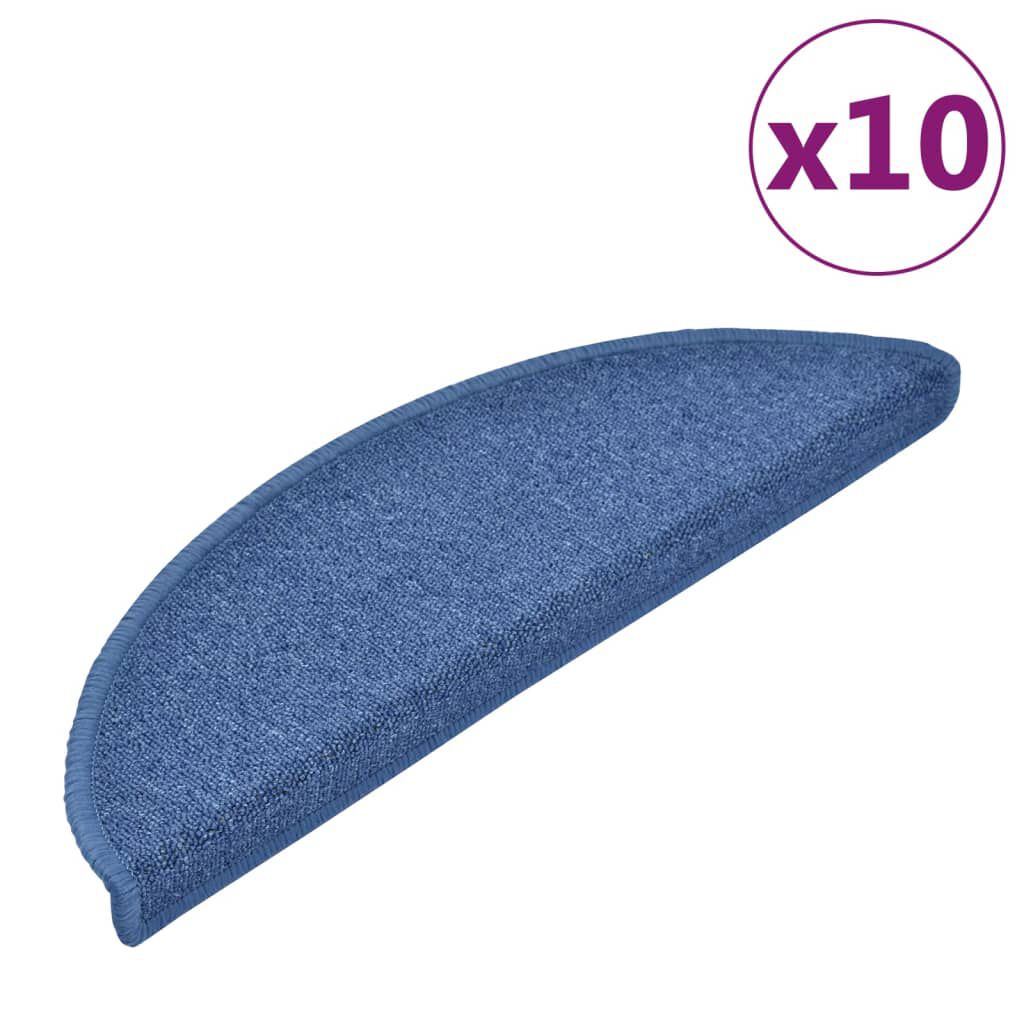vidaXL Πατάκια Σκάλας 10 τεμ. Μπλε 56x17x3 εκ.