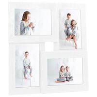 vidaXL Πλαίσιο Φωτογραφιών Κολάζ Λευκό για Φωτ. 4 x (10 x 15 εκ.) MDF