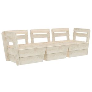 vidaXL Καναπές Κήπου Παλέτας Τριθέσιος Εμποτισμένο Ξύλο Ερυθρελάτης