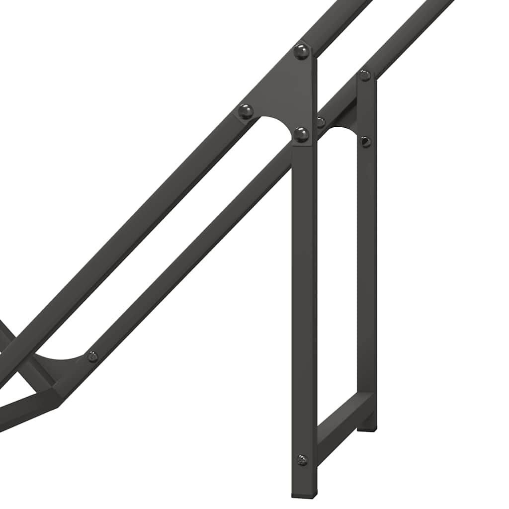 vidaXL Ράφι για καυσόξυλα Μαύρο 100x25x100 cm Ατσάλι ψυχρής έλασης