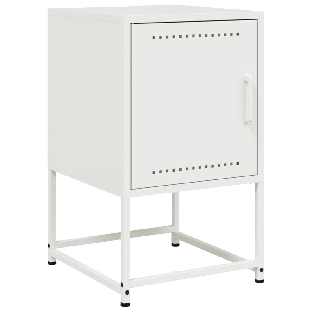 vidaXL Κομοδίνο Λευκό 36x39x60,5 εκ. από Χάλυβα