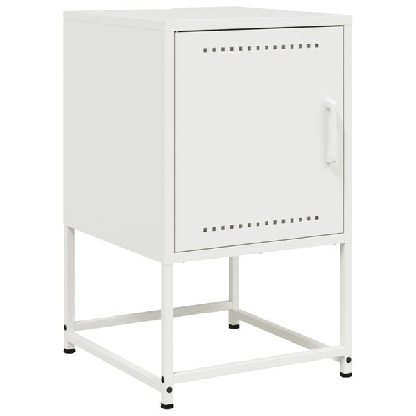 vidaXL Κομοδίνο Λευκό 36x39x60,5 εκ. από Χάλυβα