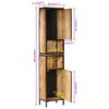 vidaXL Ντουλάπι Μπάνιου 40 x 27 x 180 εκ. Σίδηρο και Μασίφ Ξύλο Μάνγκο