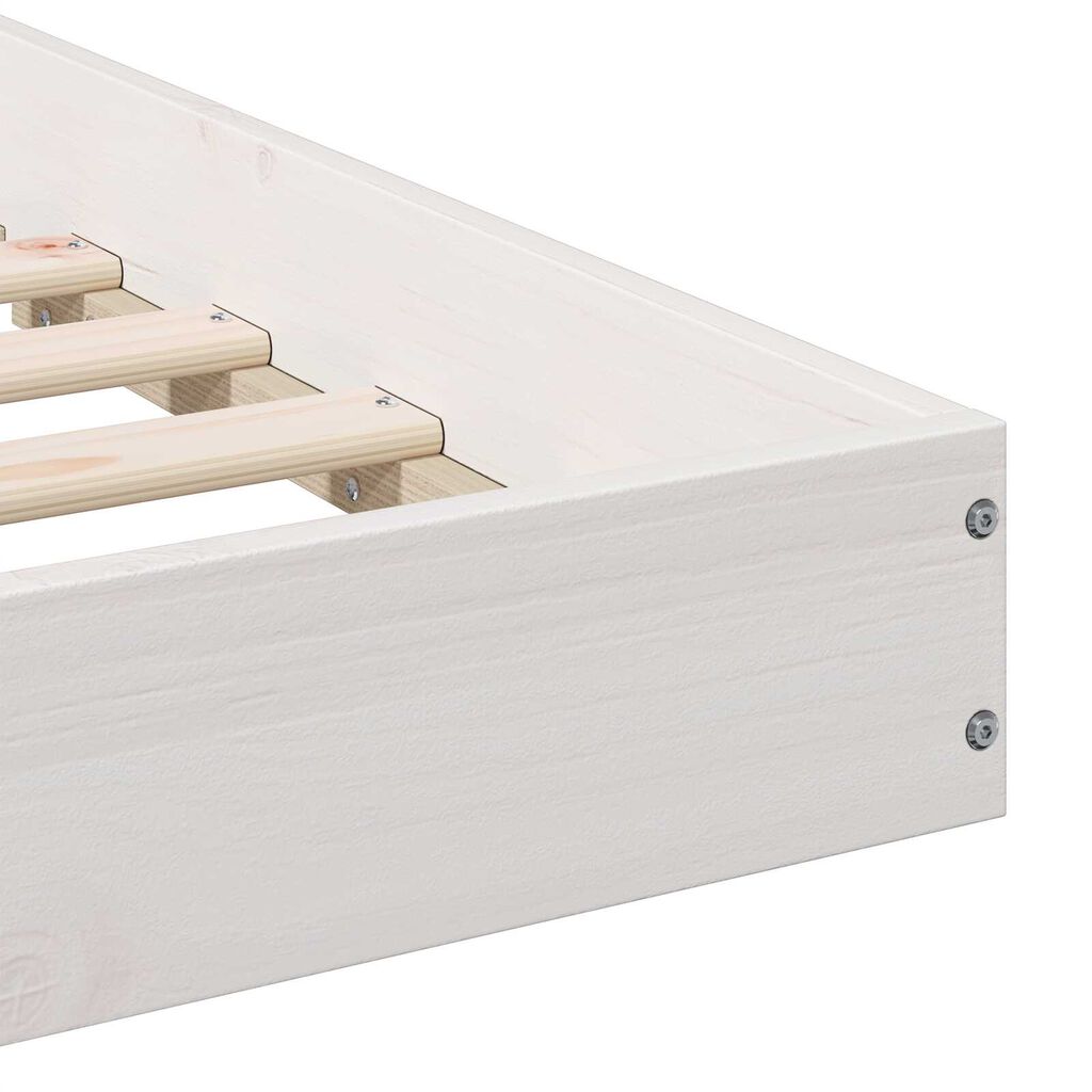 vidaXL Σκελετός Κρεβατιού Λευκό 80 x 210 cm Μασίφ ξύλο πεύκου