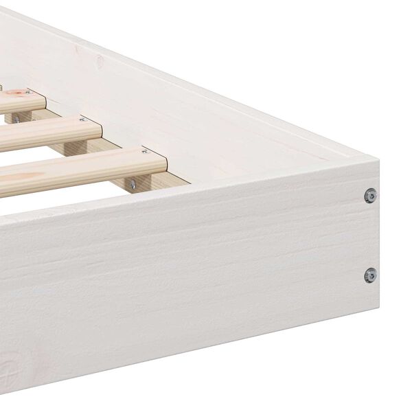 vidaXL Σκελετός Κρεβατιού Λευκό 80 x 210 cm Μασίφ ξύλο πεύκου