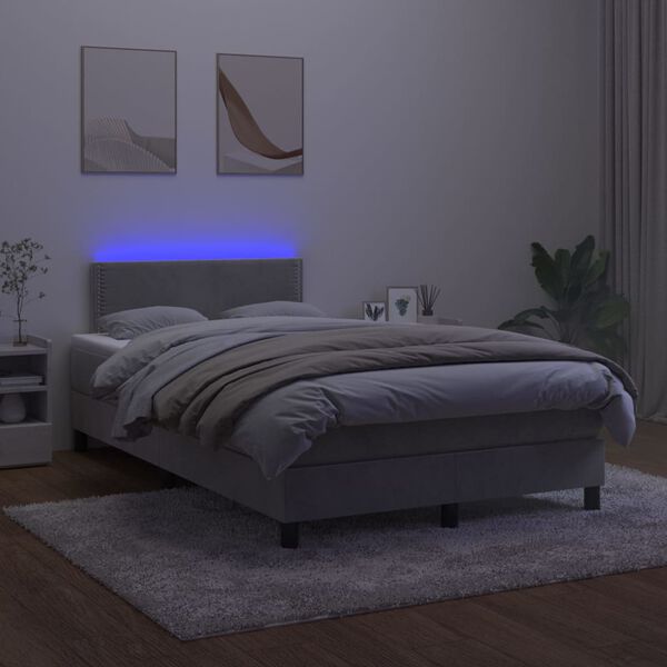 vidaXL &Kappa;&rho;&epsilon;&beta;ά&tau;&iota; Boxspring &mu;&epsilon; &Sigma;&tau;&rho;ώ&mu;&alpha; & LED &Alpha;&nu;.&Gamma;&kappa;&rho;&iota; 120x200 &epsilon;&kappa;. &Beta;&epsilon;&lambda;&omicron;ύ&delta;&iota;&nu;&omicron;