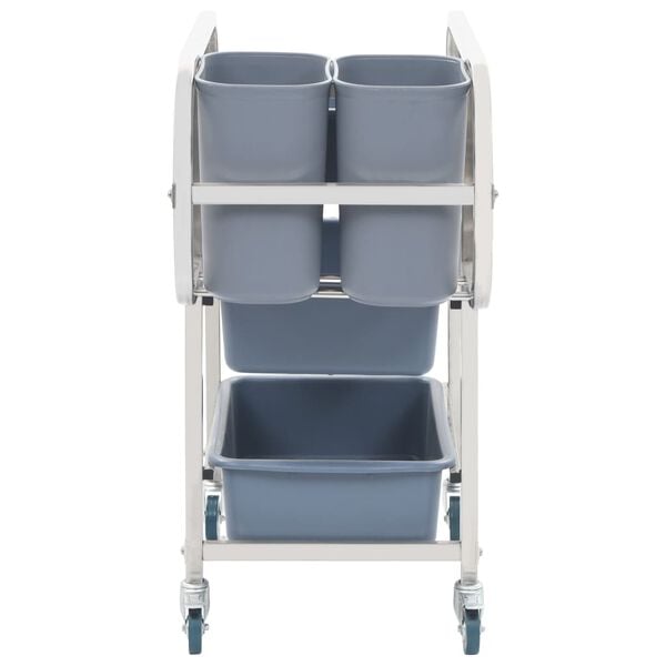 vidaXL Καρότσι Κουζίνας 82 x 43,5 x 93 εκ. με Πλαστικά Δοχεία