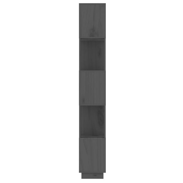 vidaXL Βιβλιοθήκη/Διαχωριστικό Χώρου Γκρι 51x25x163,5 εκ. Μασίφ Πεύκο