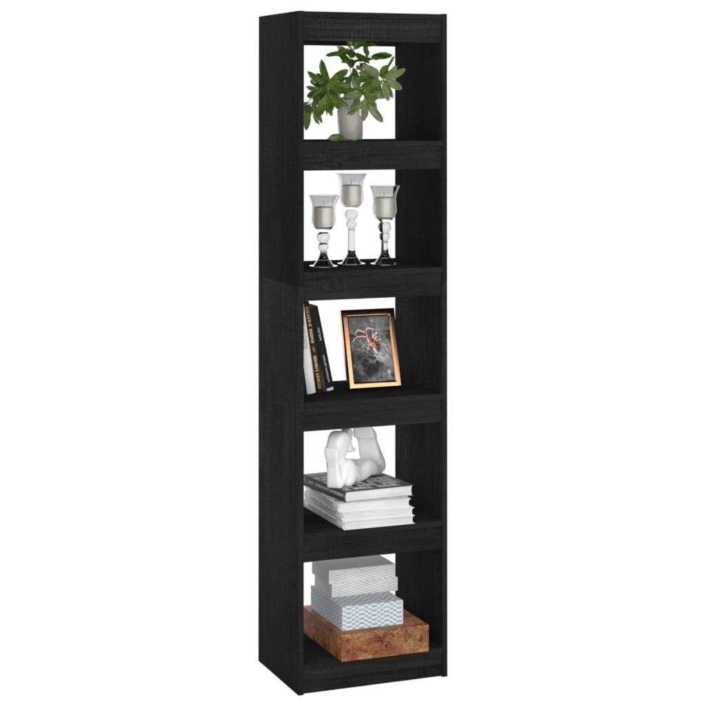 vidaXL Βιβλιοθήκη/Διαχωριστικό Χώρου Μαύρο 40x30x167,5 εκ. Ξύλο Πεύκου