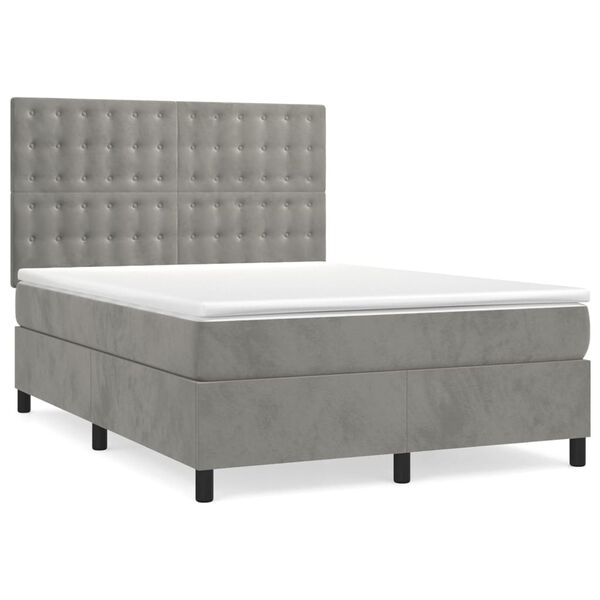 vidaXL &Kappa;&rho;&epsilon;&beta;ά&tau;&iota; Boxspring &mu;&epsilon; &Sigma;&tau;&rho;ώ&mu;&alpha; &Alpha;&nu;&omicron;&iota;&chi;&tau;ό &Gamma;&kappa;&rho;&iota; 140x200 &epsilon;&kappa;. &Beta;&epsilon;&lambda;&omicron;ύ&delta;&iota;&nu;&omicron;