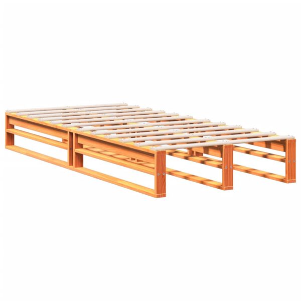 vidaXL Κρεβάτι Βιβλιοθήκη Χωρίς Στρώμα 75x190 εκ Μασίφ Ξύλο Πεύκου