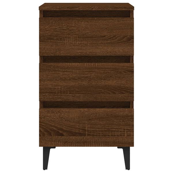 vidaXL Κομοδίνα 2 τεμ. Καφέ Δρυς 40 x 35 x 69 εκ. με Μεταλλικά Πόδια