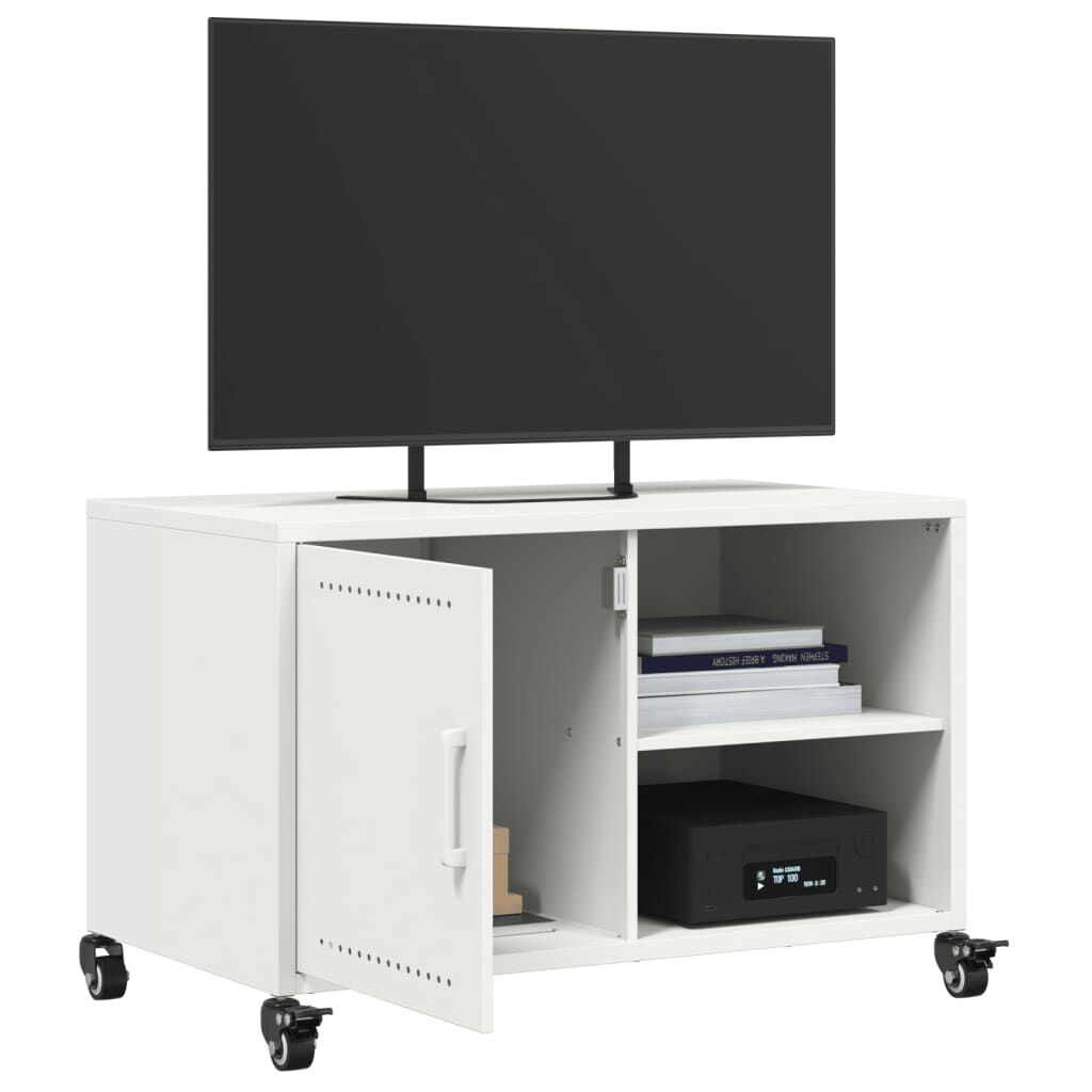 vidaXL Έπιπλο Τηλεόρασης Λευκό 68 x 39 x 43,5 εκ. Χάλυβας
