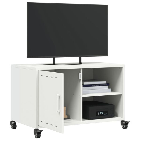 vidaXL Έπιπλο Τηλεόρασης Λευκό 68 x 39 x 43,5 εκ. Χάλυβας