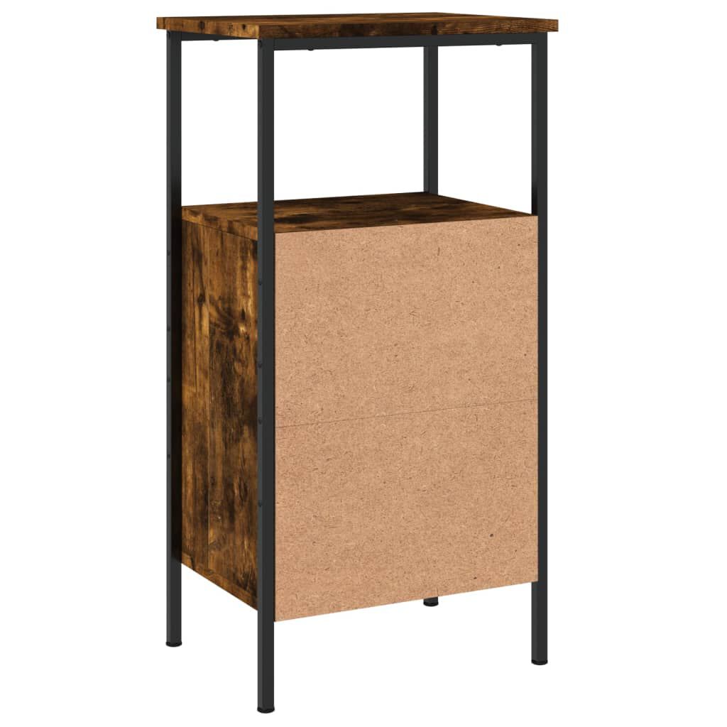 vidaXL Κομοδίνα 2 τεμ. Καπνιστή Δρυς 41 x 31 x 80 εκ. Επεξεργ. Ξύλο